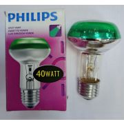 Лампа зеркальная R63 40w E27 зеленая «PHILIPS»