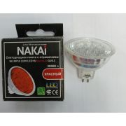 Лампа светодиодная рефлекторная MR16/Led18/220V 0.9W GU5.3 красная NAKAI